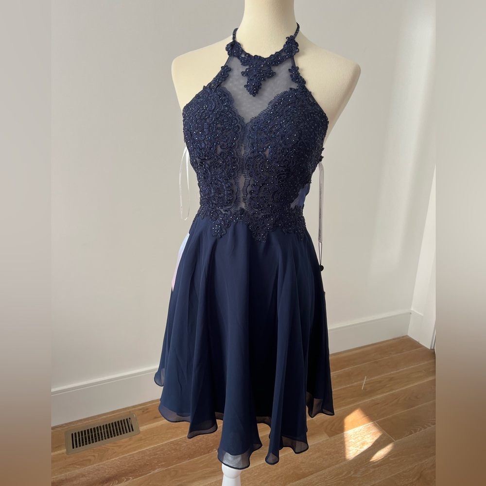 Jovani cocktail dress navy size 2